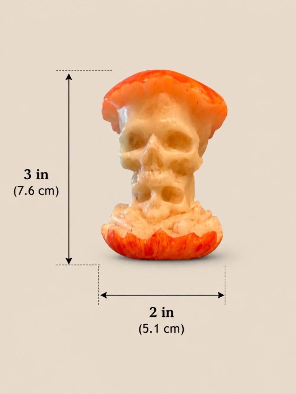Handmade Halloween Skull Apple Candle | Spooky Fall Decor | Red or Yellow